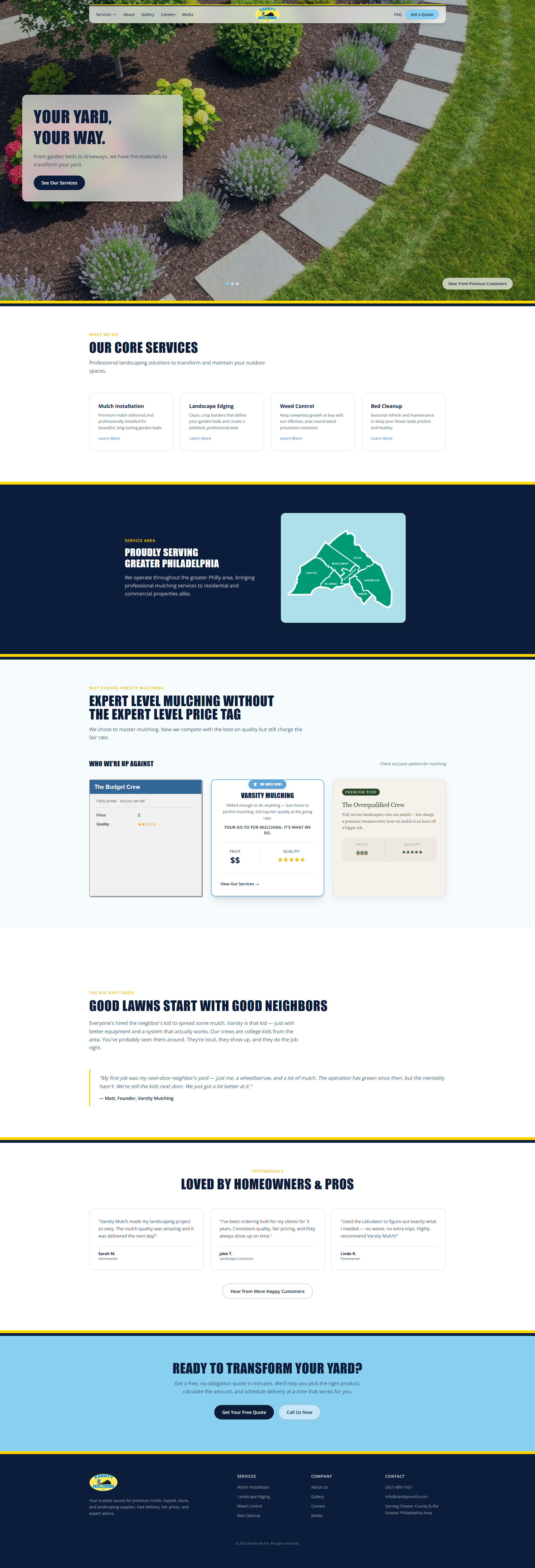 Varsity Mulching — redesigned by AnyAndAll